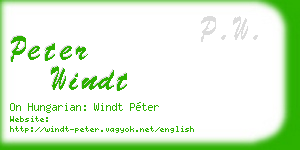 peter windt business card