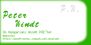 peter windt business card